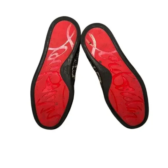 Christian Louboutin Louis Strass Crystal Leopard High Top Sneaker Womens size 39 - Picture 9 of 11